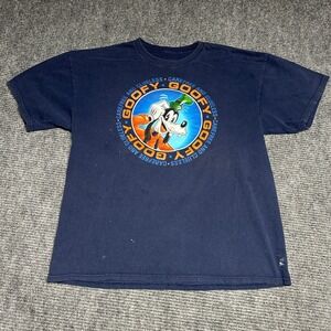 Disney Goofy‎ Carefree and Clueless Navy Blue Graphic T-Shirt Men's Large